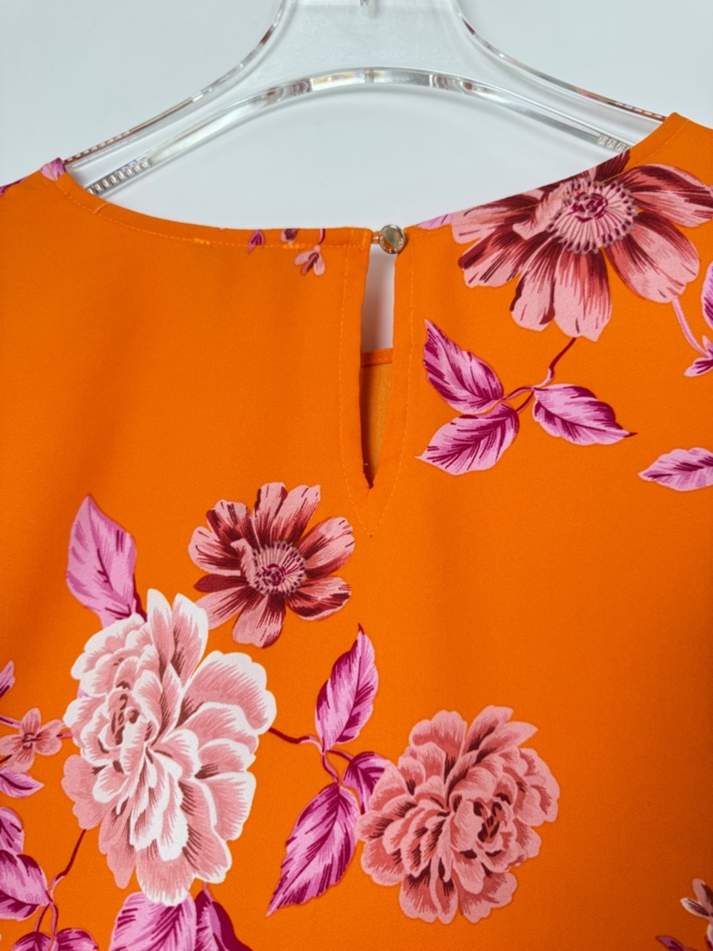 Vince Camuto Brielle Open Shoulder Balloon Sleeve Blouse Orange/Pink Size XL - Picture 11 of 14